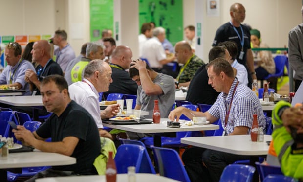 A canteen for construction workers at Hinkley Point.