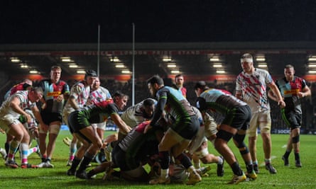 Harry Thacker scored Bristol's first try against Harlequins