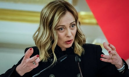 The Italian prime minister, Giorgia Meloni