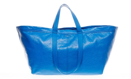 Balenciaga ‘s £1,790 version of the £3.99 Ikea Frakta bag.