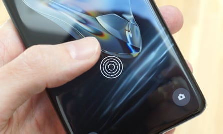The fingerprint scanner of the OnePlus 12.