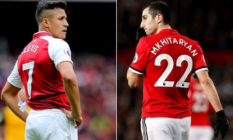 Arsenal’s Alexis Sánchez, left, looks set to join Manchester United with Henrikh Mkhitaryan going in the opposite direction.