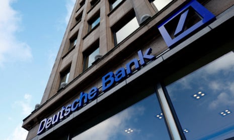 The Deutsche Bank logo on building