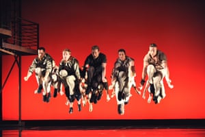 Dancers in mid-air