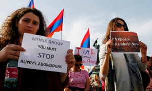 Protesters in Vienna, Austria, call for peace in Nagorno-Karabakh.