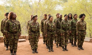Representatives of the unique all-female anti-poaching unit, the Black Mambas