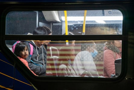 People sit in a bus