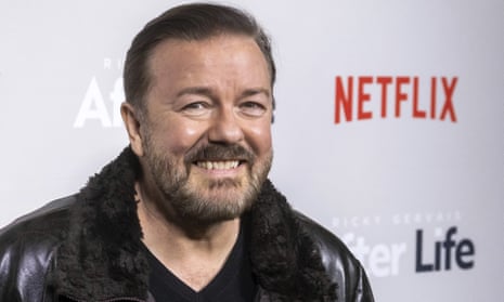 Ricky Gervais at a screening of Netflix's After Life in New York in 2019