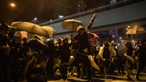 Teargas and water cannon fired at Hong Kong protesters  – video