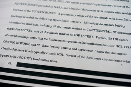 A page of the redacted affidavit is shown. 