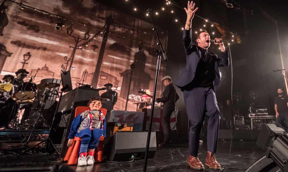 Anything but downbeat … Damon Albarn fronts The Good the Bad &amp; the Queen in Blackpool, with assistance from his dummy …