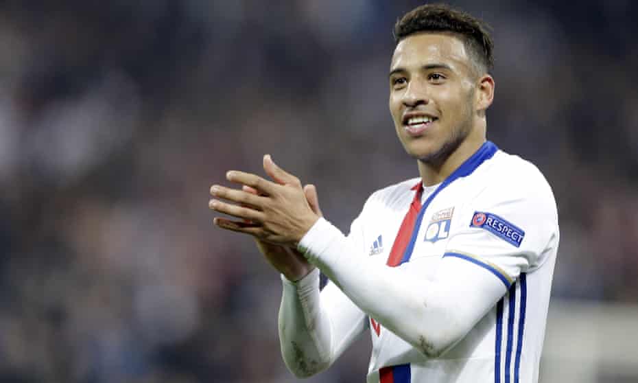 Corentin Tolisso in action of Lyon in the Europa League.