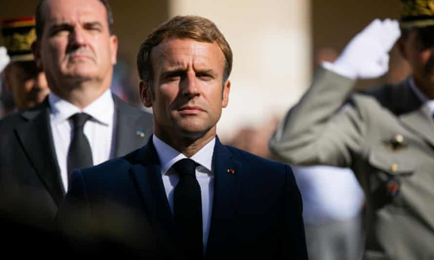 Emmanuel Macron, seen here at a ceremony for the late French actor Jean-Paul Belmondo in Paris, remains favourite in the polls.