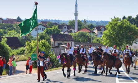 Horse riders take part in Ajvatovica procession in Bosnia