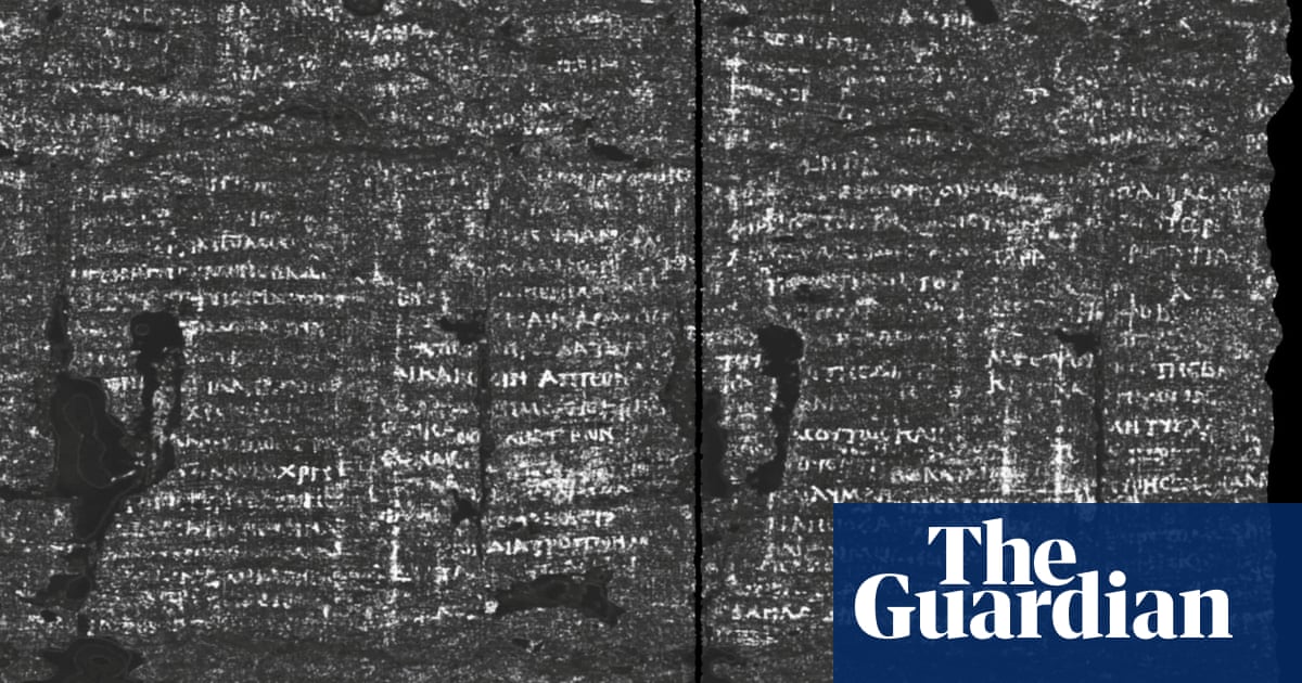 AI helps researchers read ancient scroll burned to a crisp in Vesuvius eruption | Science AI helps researchers read ancient scroll burned to a crisp in Vesuvius eruption | Science