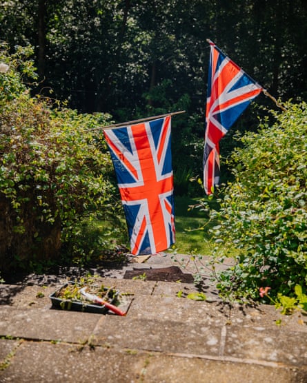 Union jacks at the Ryder Richardson family home.