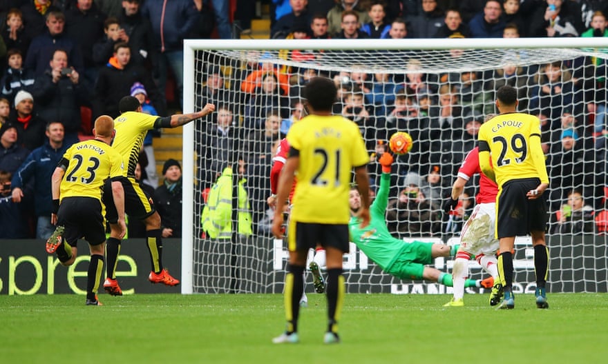 Watford’s Troy Deeney makes it 1-1 against Manchester United before scoring the winner … for Manchester United.