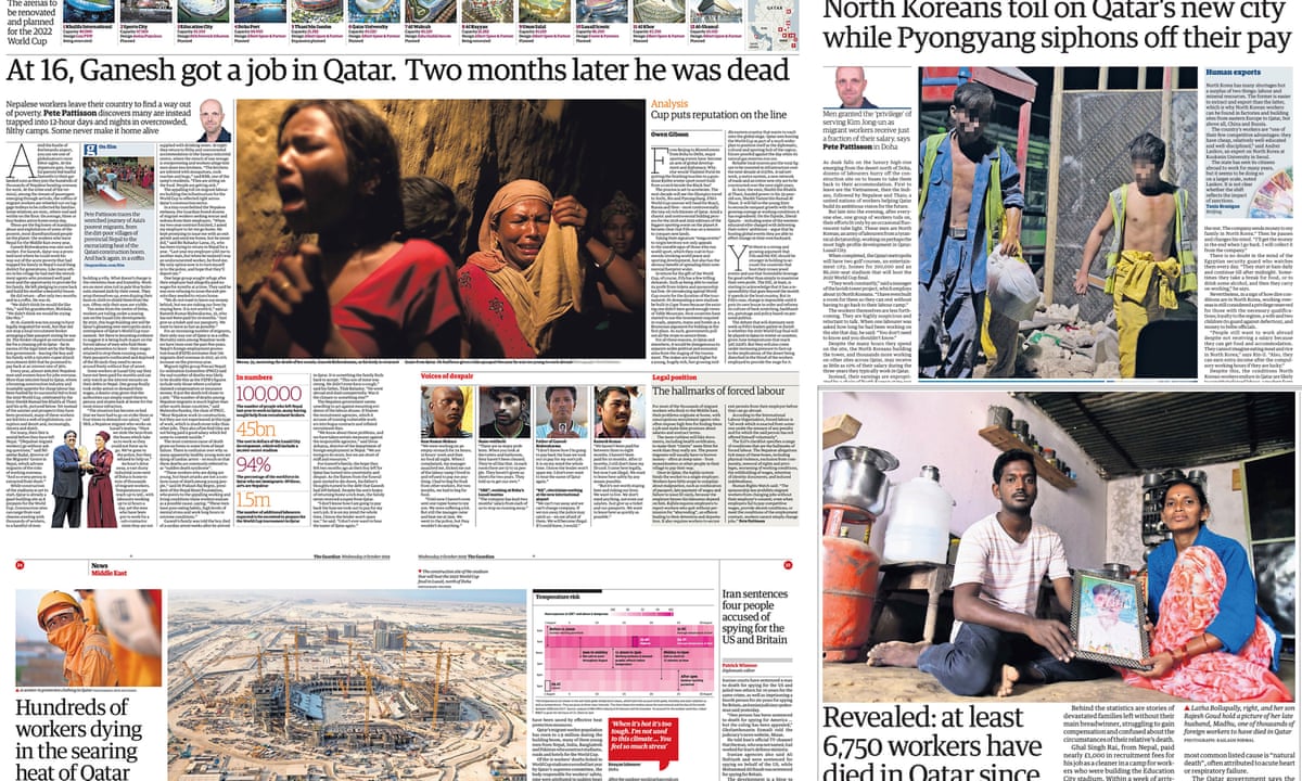 Ten years of hurt: how the Guardian reported Qatar’s World Cup