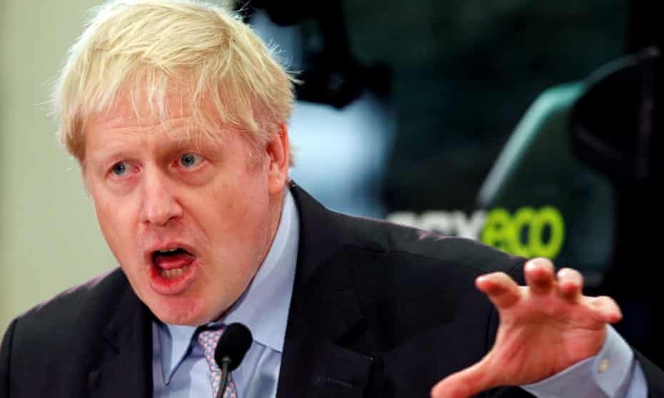 Boris Johnson giving a speech to the pro-Brexit digging firm JCB in Rocester, Staffordshire, in January. Johnson has received more than £400,000 for speeches since last July.