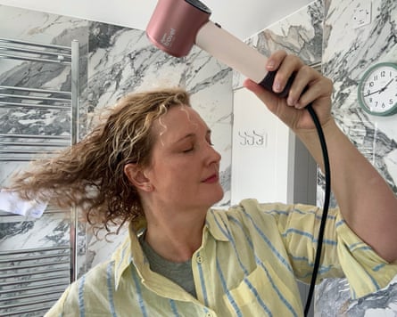 Lise Smith testing the Dyson Supersonic Travel