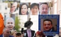 A protest outside the Dail featured a mock gallows covered in politicians’ pictures.