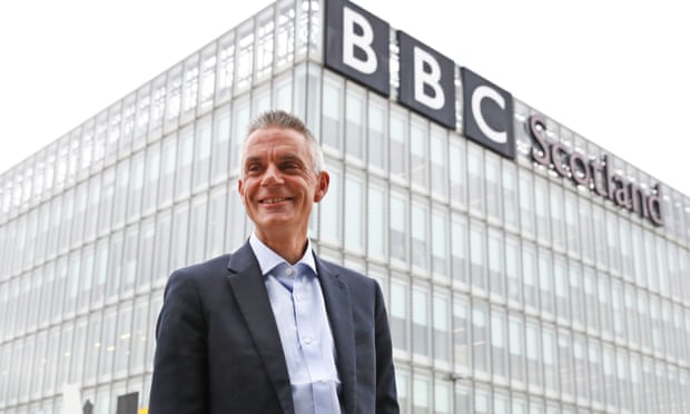 Tim Davie arrives at BBC Scotland in Glasgow for his first day as director general.