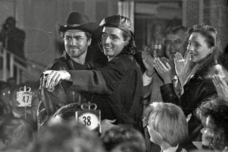 George Michael (left) with Andros Georgiou.