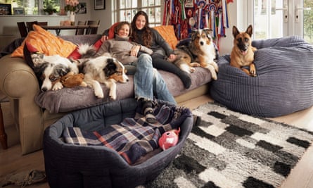 Kat and Jenny With Alfred, Del, Gracie, Shanti