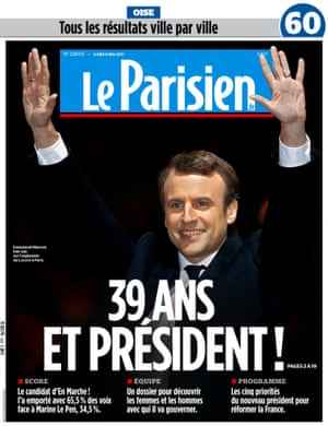 Newspaper front pages react to Macron victory – in pictures | Media ...