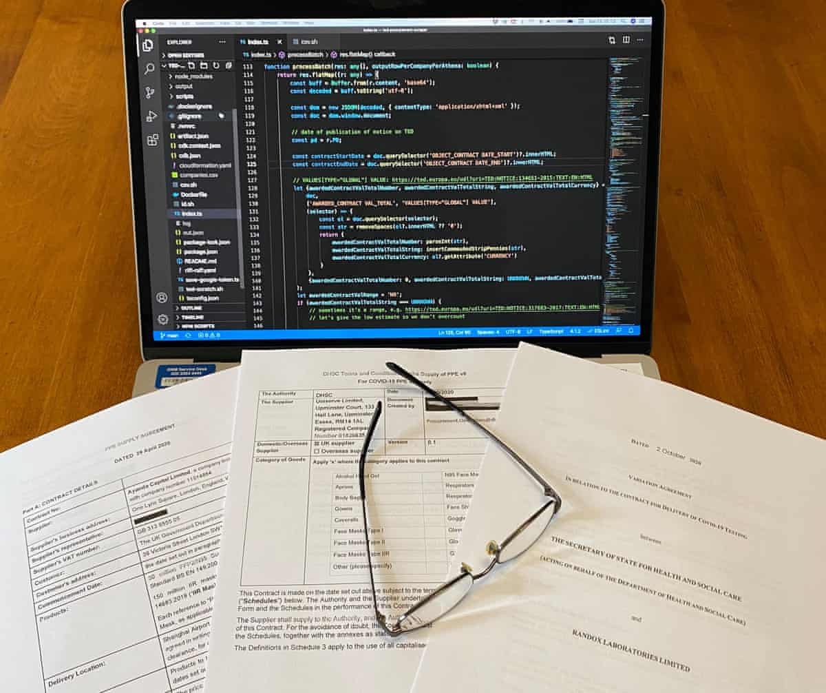 Scrutinising Covid contracts with TypeScript scrapers reading from Contracts Finder and Tenders Electronic Daily.