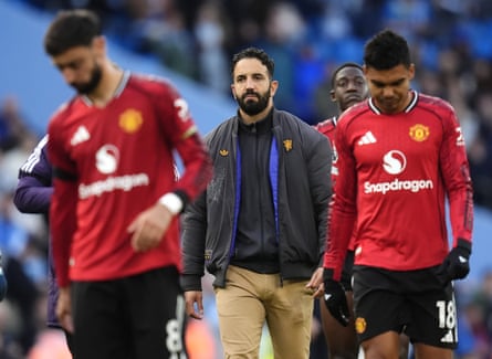 Ruben Amorim appears dejected after a Manchester United defeat