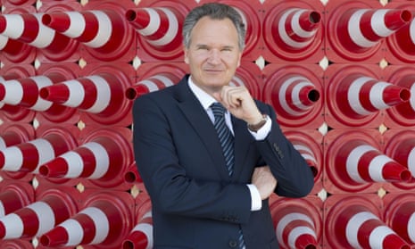 Robert-Jan Smits surrounded by red traffic cones