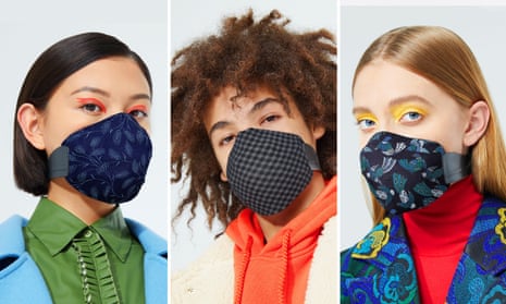 Manufacturer Meo and New Zealand fashion designer Karen Walker created these reusable face masks with air filters. They feature interchangeable covers that can be matched to the wearer’s outfit. 