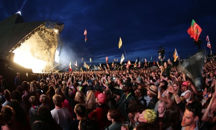 Saturday night on the Pyramid stage at Glastonbury in 2015.