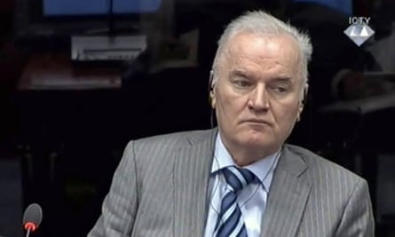 Ratko Mladić in the court of the UN tribunal in 2014.
