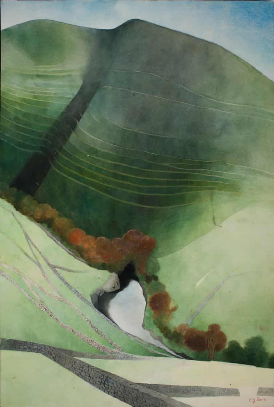 Edward Burra’s Valley and River, Northumberland 1972.