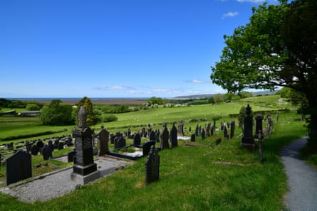 The path through the cemetery at Talybont.