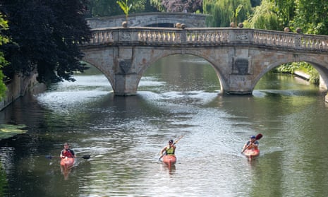 Kayaking on the River Cam in June.