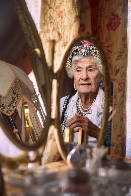 Phyllis Broadbent sat in front of her dressing mirror getting ready