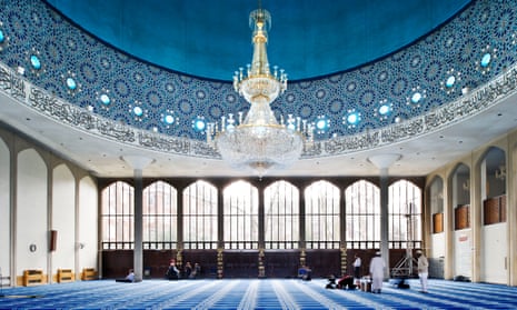 The main prayer hall of the London Central mosque