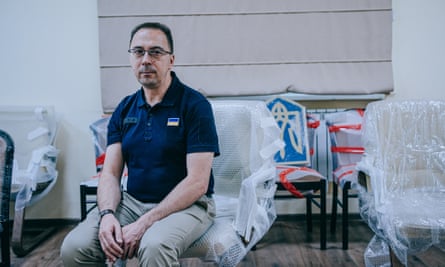 Serhii Dobryak, the head of Pokrovsk military administration, posing for a portrait.