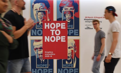 Posters for the Hope to Nope exhibition at the Design Museum