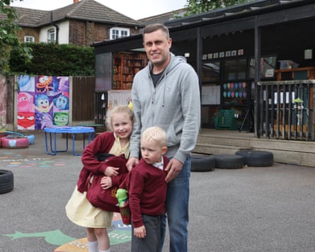 Steven Whittle with his children, Olivia and Thomas