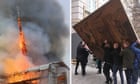 Paintings rescued after fire breaks out at Copenhagen’s old stock exchange – video