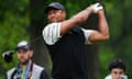 Tiger Woods tees off the second hole during a practice round prior to the the PGA Championship tournament at Valhalla on 14 May 2024