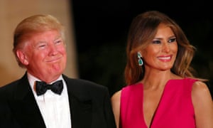 Donald Trump and first lady Melania Trump at Mar-a-Lago club in Palm Beach, Florida on Saturday where he told reporters: ‘For the safety of the country, we’ll win.’