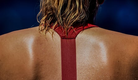 The back of Maria Sharapova of Russia, as she plays against Alexandra Panova, also of Russia, during their second round match at the Australian Open Grand Slam tennis tournament in Melbourne, Australia, 21 January 2015