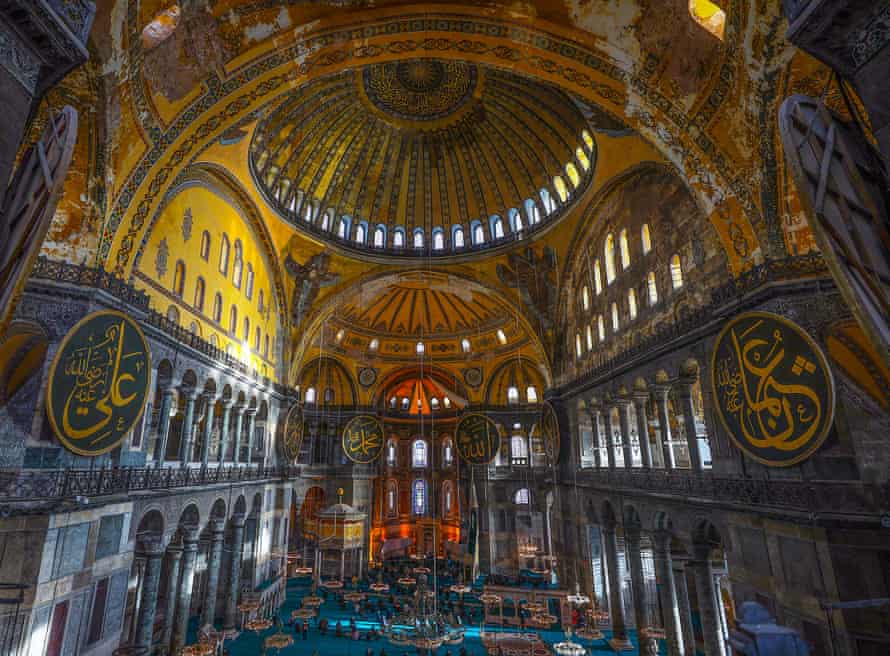 Intérieur de Sainte-Sophie, Istanbul, Turquie.