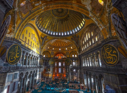 Interior of Hagia Sophia, Istanbul, Turkey.