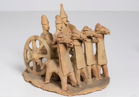 Horse-drawn chariot and rider, Sanctuary of Agia Eirini, Cyprus, 750–600BC. © Cyprus Department of Antiquities
